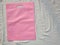 Pink Color d cut non woven fabric eco bag for shopping in whit background