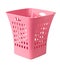 Pink color empty plastic basket