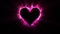Pink color glowing flame heart shaped Valentines Day love card copy space 60fps