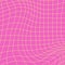 Pink color Grid curved background. Mesh of distorted dynamic curved lines. Abstract geometric pattern.Wave monochrome texture. Rip