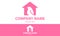 Pink Color Negative Space Bird Home Logo Design