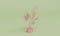 Pink color plant 3d render on Sprout color background