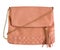 Pink color woman clutch bag isolated on white.Fashion lady purse