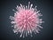 Pink colored 3d virus illustration