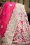 Pink colored lehenga with embroidery work