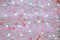 pink colored mosaic ceramic tiles neutral background