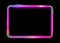 Pink colorful neon shiny glowing vintage frame isolated or black background. Fluorescent light Multicolored neon tube realistic re