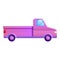 Pink colorful pickup icon, cartoon style