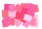 Pink colour swatches on a white background.