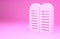 Pink The commandments icon isolated on pink background. Gods law concept. Minimalism concept. 3d illustration 3D render