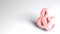 Pink commercial sign ampersand, on white background - 3D rendering illustration