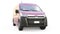 Pink commercial van for transporting small loads in the city on a white background. Blank body for your design. 3d