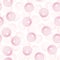 Pink concentric circles with dotted outline. Seamless geometric pattern on white background