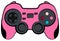 Pink Console Game Controller with Clipping Path on White