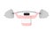 Pink Container sports nutrition Press Overhead barbell. Vector