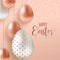 Pink Copper Easter eggs luxury greeting card