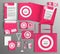 Pink corporate identity template design