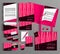 Pink corporate identity template design