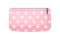 Pink cosmetic bag polka dots ornament with zipper vector flat container for makeup and beauty tools