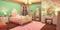 a pink cosy kid´s room, generated ai illustration