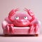 Pink Crab Sleeping On Sofa: A Playful 3d Cartoon With Clever Humor