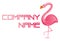 Pink crane and blank space for text logo vector illustration on a