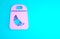 Pink Croissant package icon isolated on blue background. Minimalism concept. 3d illustration 3D render