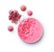 Pink crushed eyeshadow for make up as sample of cosmetic product