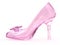 Pink crystal glass female shoe with flower