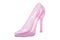 Pink crystal high heel, glass slipper. 3D rendering