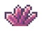 Pink crystal, pixel element for game, 8bit object, reward, pixelated texture, symbol for mobile game