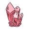 Pink crystal sticker doodle icon. Vector illustration