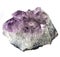 Pink Crystal Stone mineral. Purple rough Amethyst quartz crystals macro geode on white background