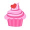 Pink cupcake. Flat design vector