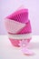 Pink cupcake paper cups