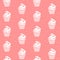 Pink cupcake seamless pattern. Sweet cake texture design.