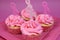 Pink cupcakes with Pink Ribbon symbol