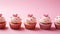 Pink cupcakes, sweet indulgence, love and celebration generated by AI