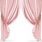 Pink curtain collected in folds ribbon