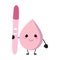 Pink cute blood with positive pregnancy test pack