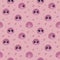 Pink cute kawaii Japanese Emoji glossy vector blobs seamless pattern on pink background.