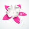 Pink cutout paper flower with pearl