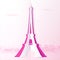 Pink cutout paper vector tour Eiffel
