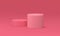 Pink cylinder pedestal level basic foundation 3d showroom for product presentation realistic vector