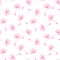 Pink dandelions seed floral fluff pattern on a white background