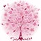 Pink decorative spring tree