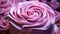 Pink decorative sugar rose. Elegant cake shaped like a rose