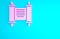 Pink Decree, paper, parchment, scroll icon icon isolated on blue background. Chinese scroll. Minimalism concept. 3d