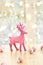 Pink deer and christmas decorations