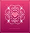 Pink design template with heart in linear frame